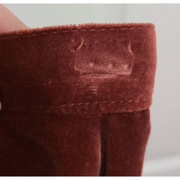 Vtg 70s Bronson of California Midi Skirt Rust Red Velvet Cottagecore Folk Sz 5/6 - Picture 8 of 12